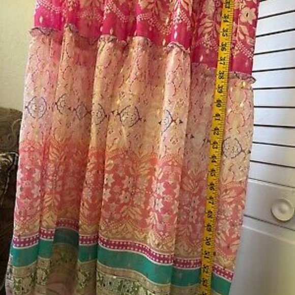House of Harlow 1960 Polyester Maxi Pastels Bohemian XS NWT subtle gold accents - Picture 5 of 9